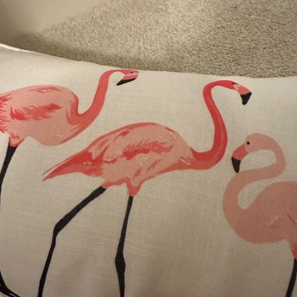 Flamingo Print Decorative Pillow